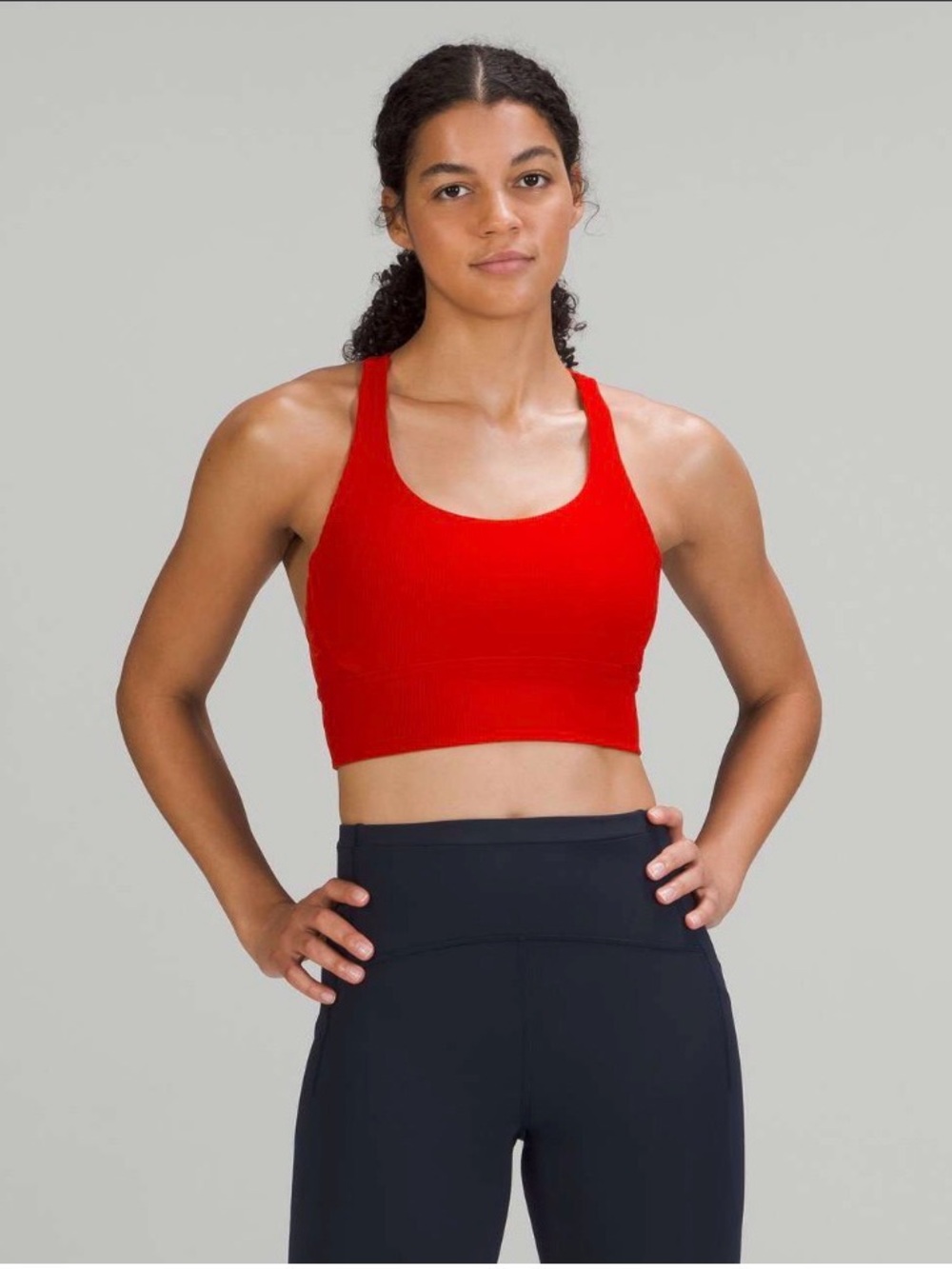 Lululemon Energy Longline Bra Ribbed Luxtreme *Medium Support, B–D Cups
Dark Red